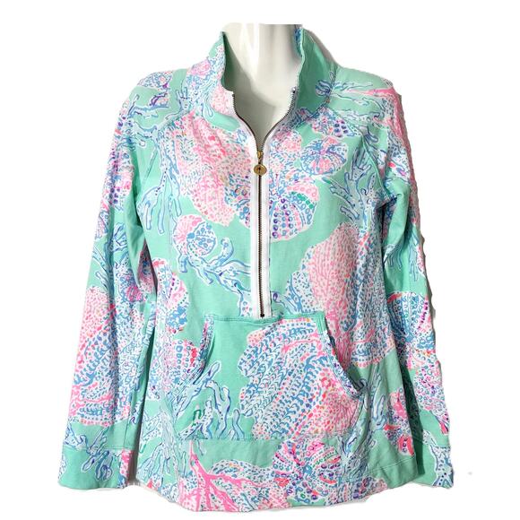 Lilly Pulitzer Tops - Lilly Pulitzer Multicolor Jellyfish Half Zip Pullover Sweatshirt S
